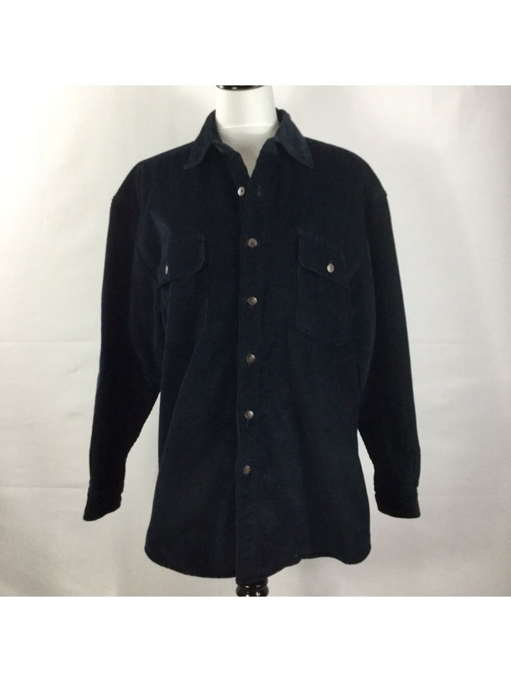 Wolverine Boots and Gear Navy Blue Corduroy Button up Fully Lined Thick Jacket